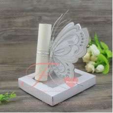 White Scroll Wedding Invitation Cards Paper Box